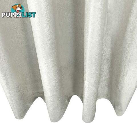 Set of 2 ArtQueen 3 Pass Eyelet Blockout Curtain Ecru 240cm - 310GSM