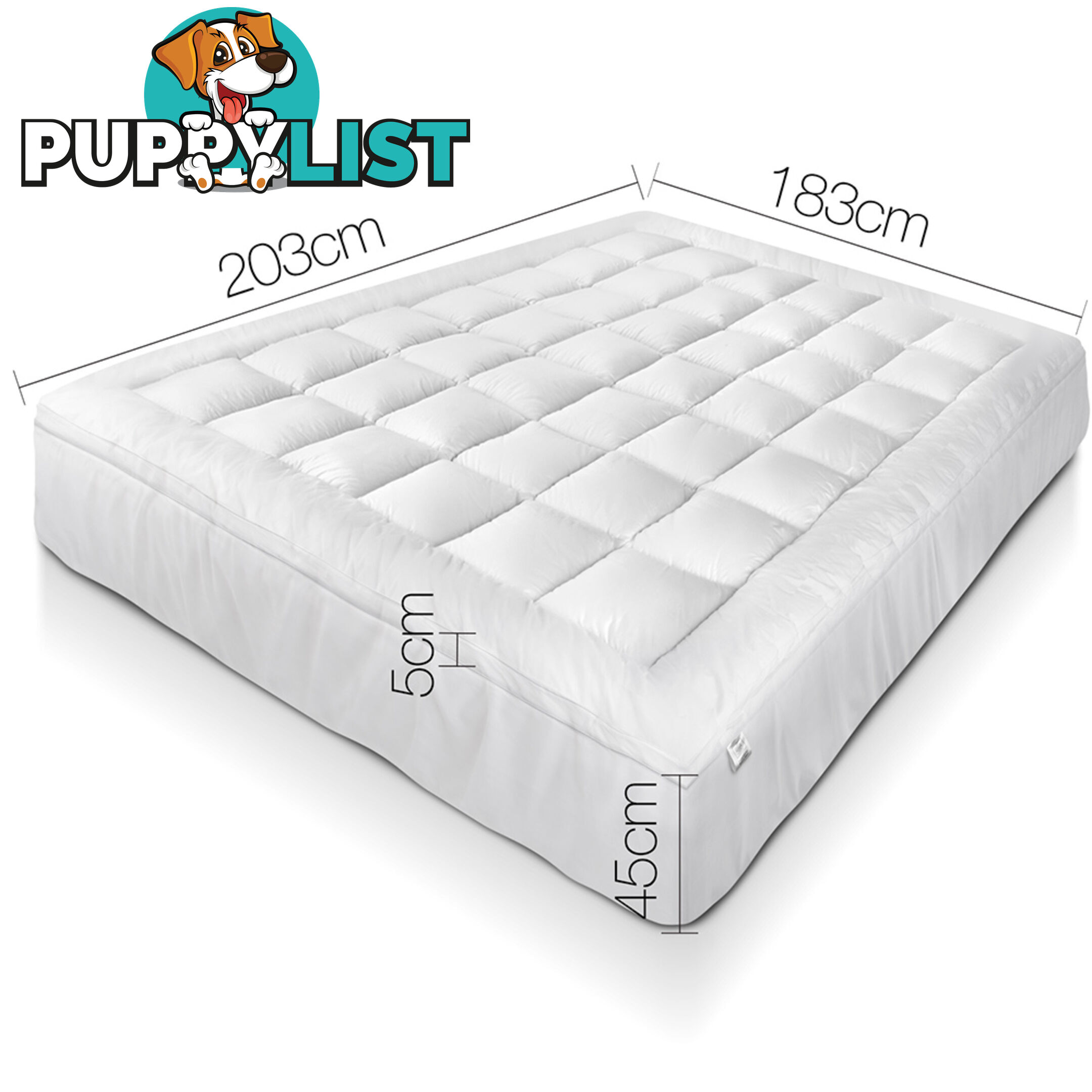 Duck Feather & Down Pillowtop Matress Topper - King