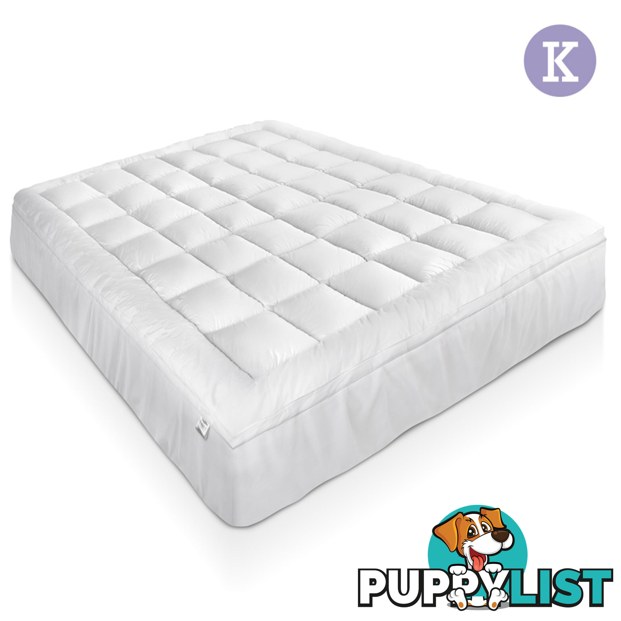 Duck Feather & Down Pillowtop Matress Topper - King