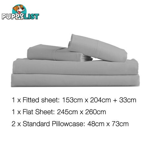 4 Piece Microfibre Sheet Set Queen _ÑÐ  Grey