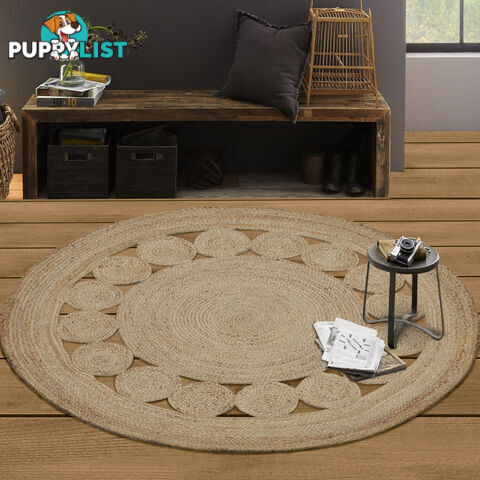 Flower Single Row Rug Natural 120x120cm