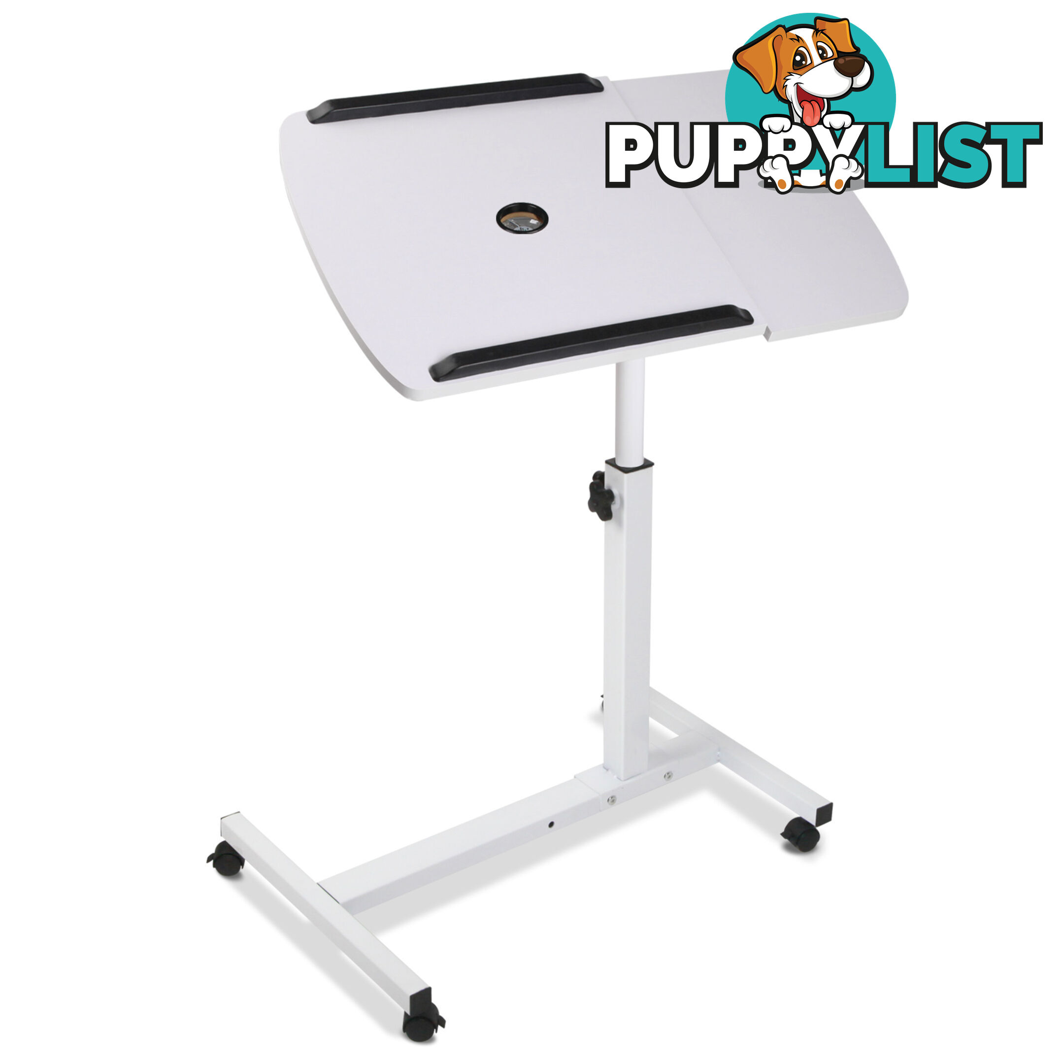 Rotating Mobile Laptop Adjustable Desk w/ USB Cooler White