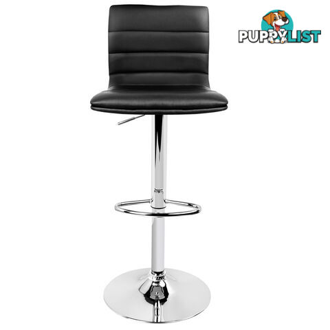 Set of 2 PU Leather Kitchen Bar Stool Black