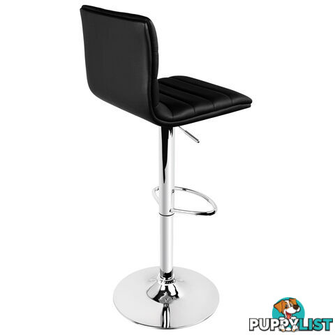 Set of 2 PU Leather Kitchen Bar Stool Black