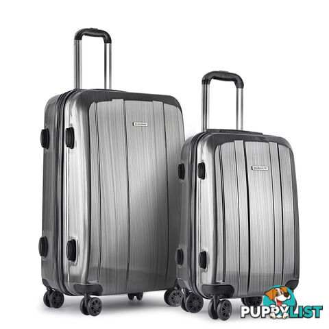 Set of 2 Premium Hard Shell Travel Luggage with TSA Lock - Grey