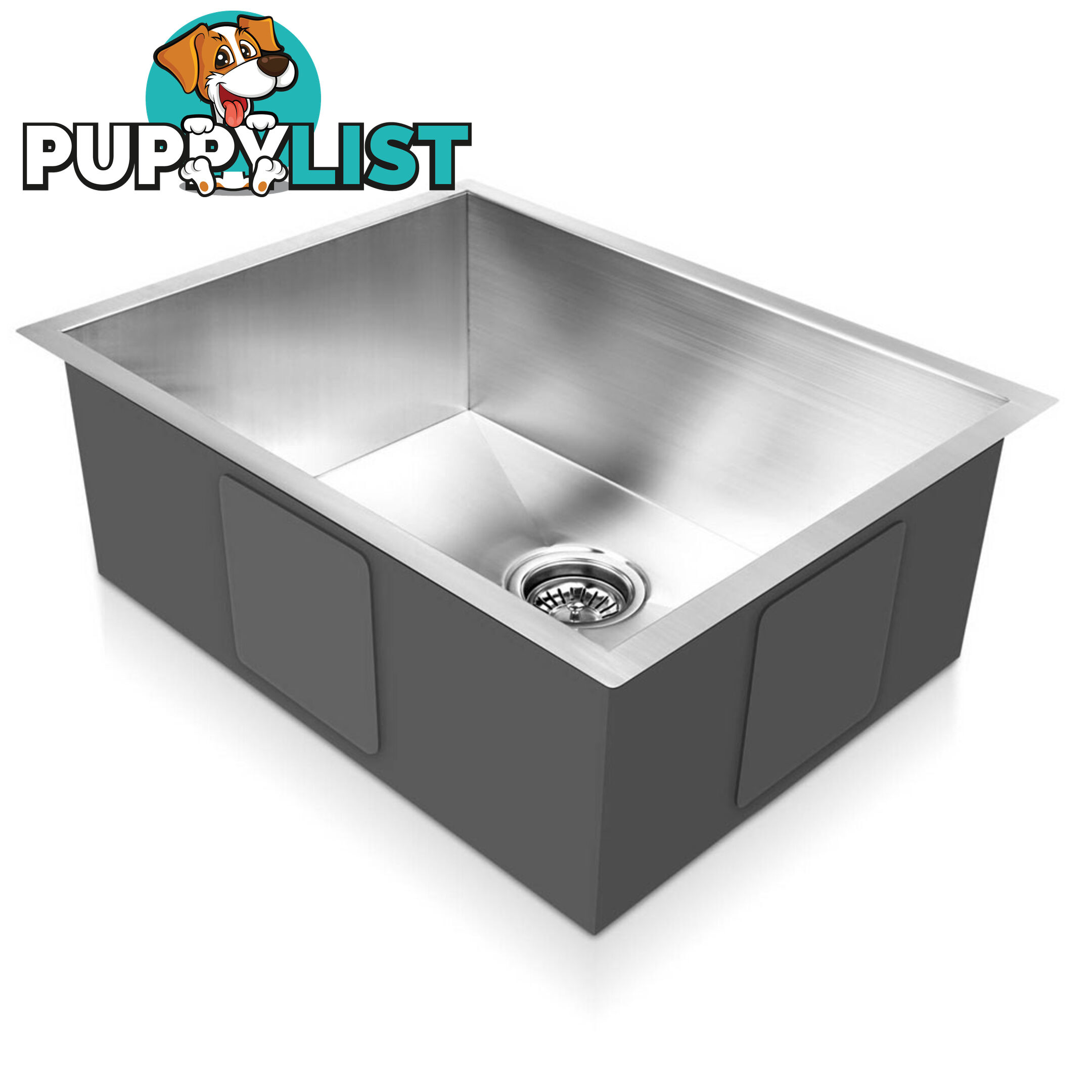 Stainless Steel Kitchen/Laundry Sink with Waste Strainer 600 x 450 mm