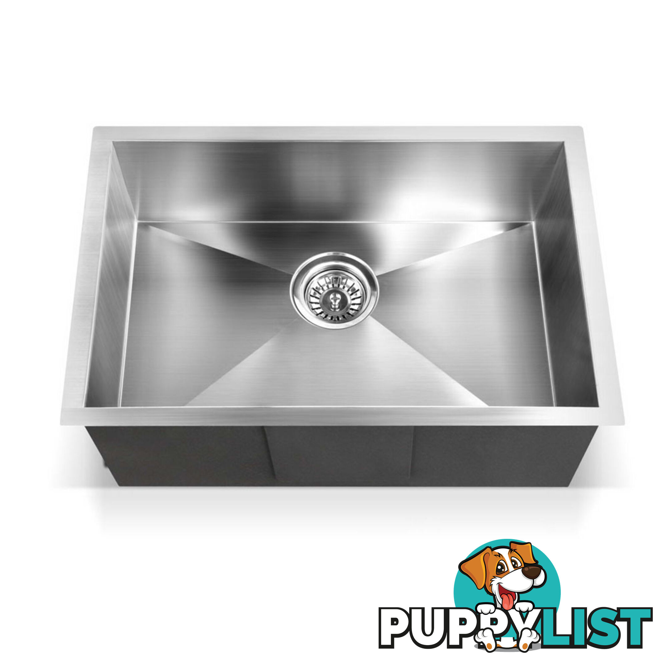 Stainless Steel Kitchen/Laundry Sink with Waste Strainer 600 x 450 mm