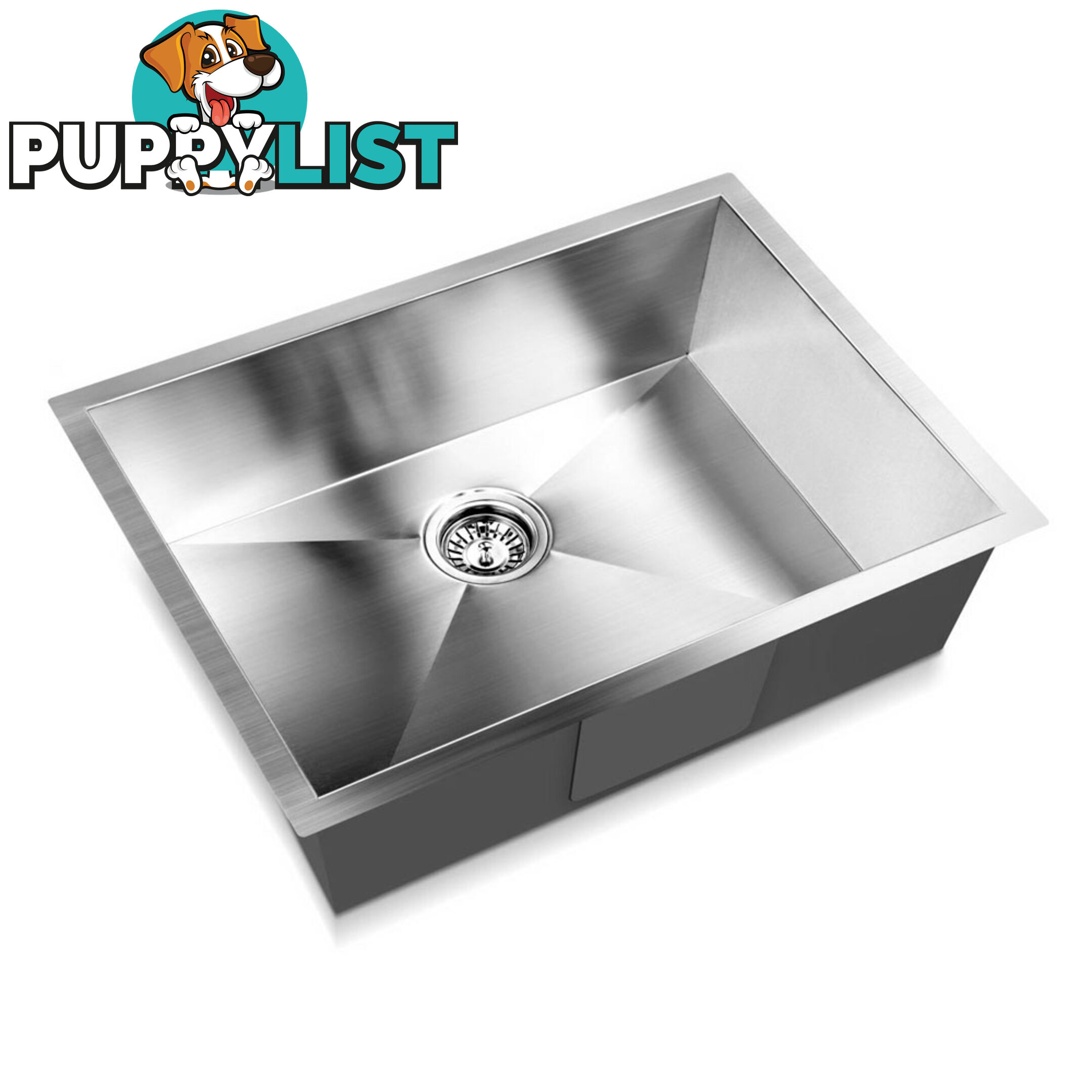 Stainless Steel Kitchen/Laundry Sink with Waste Strainer 600 x 450 mm