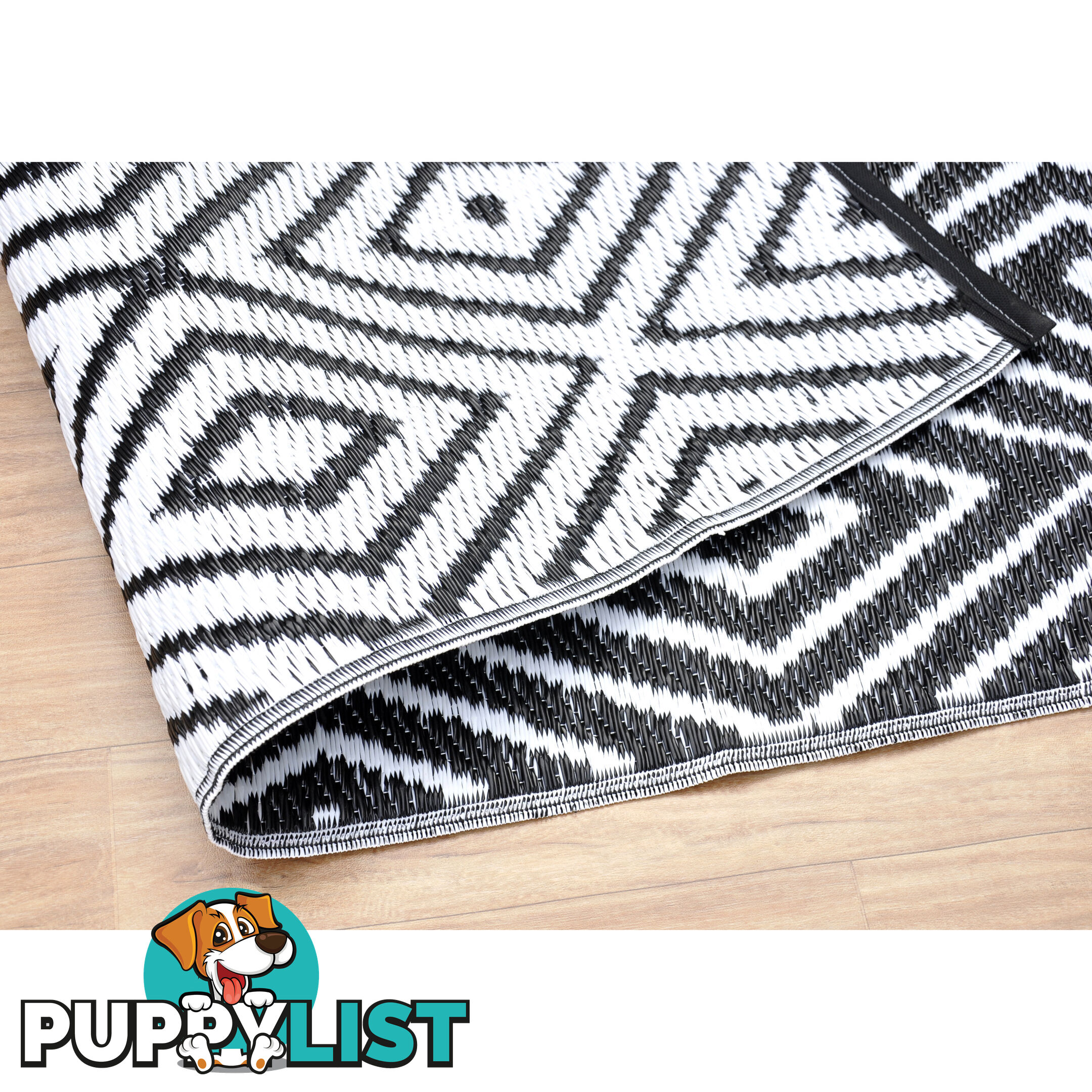 Diamond Reversable Rug Black & White 120x180cm