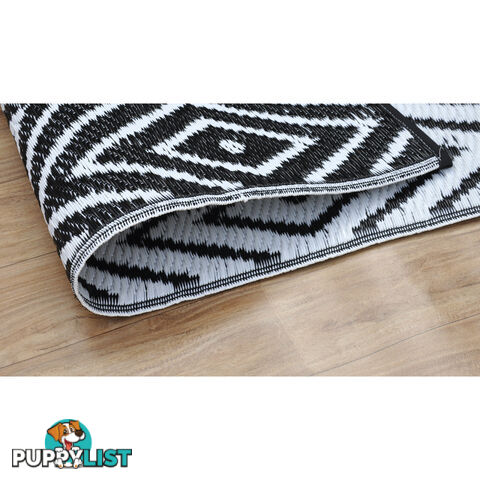 Diamond Reversable Rug Black & White 120x180cm