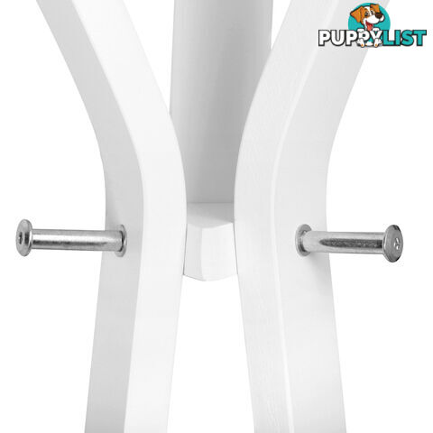 Wooden Coat Rack Clothes Stand Hanger White