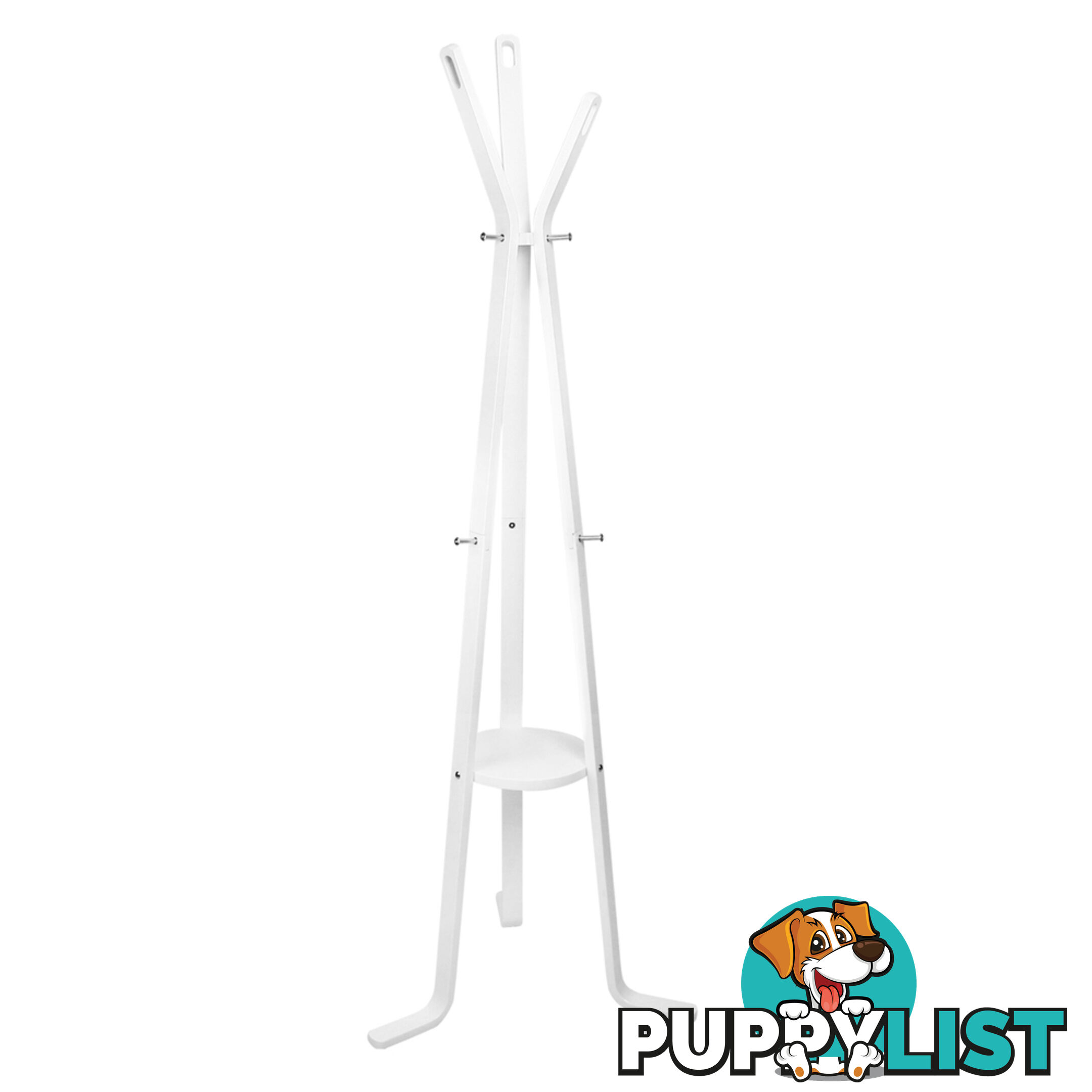 Wooden Coat Rack Clothes Stand Hanger White