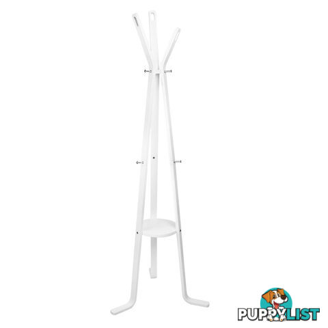 Wooden Coat Rack Clothes Stand Hanger White