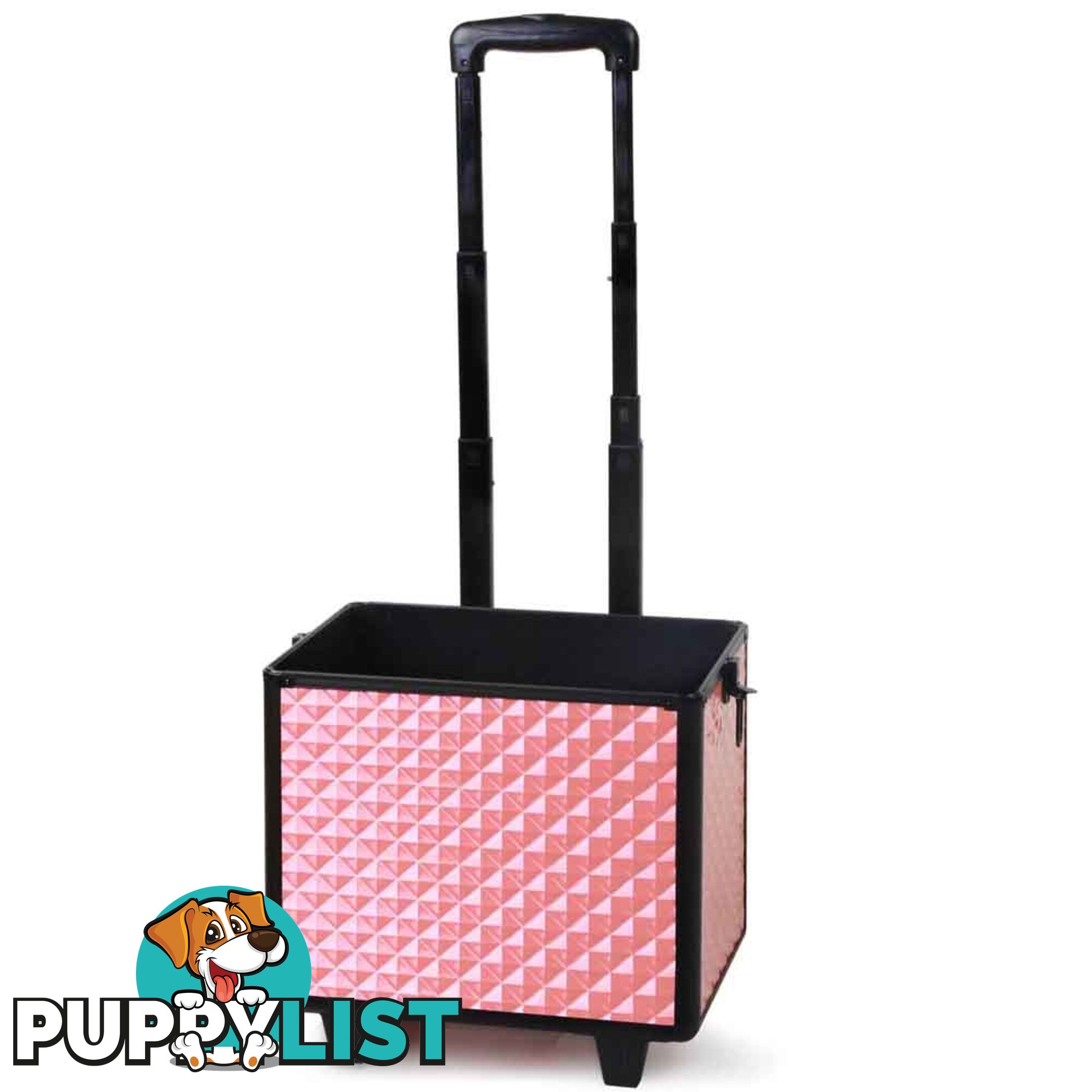 7 in 1 Portable Beauty Make up Cosmetic Trolley Case Pink