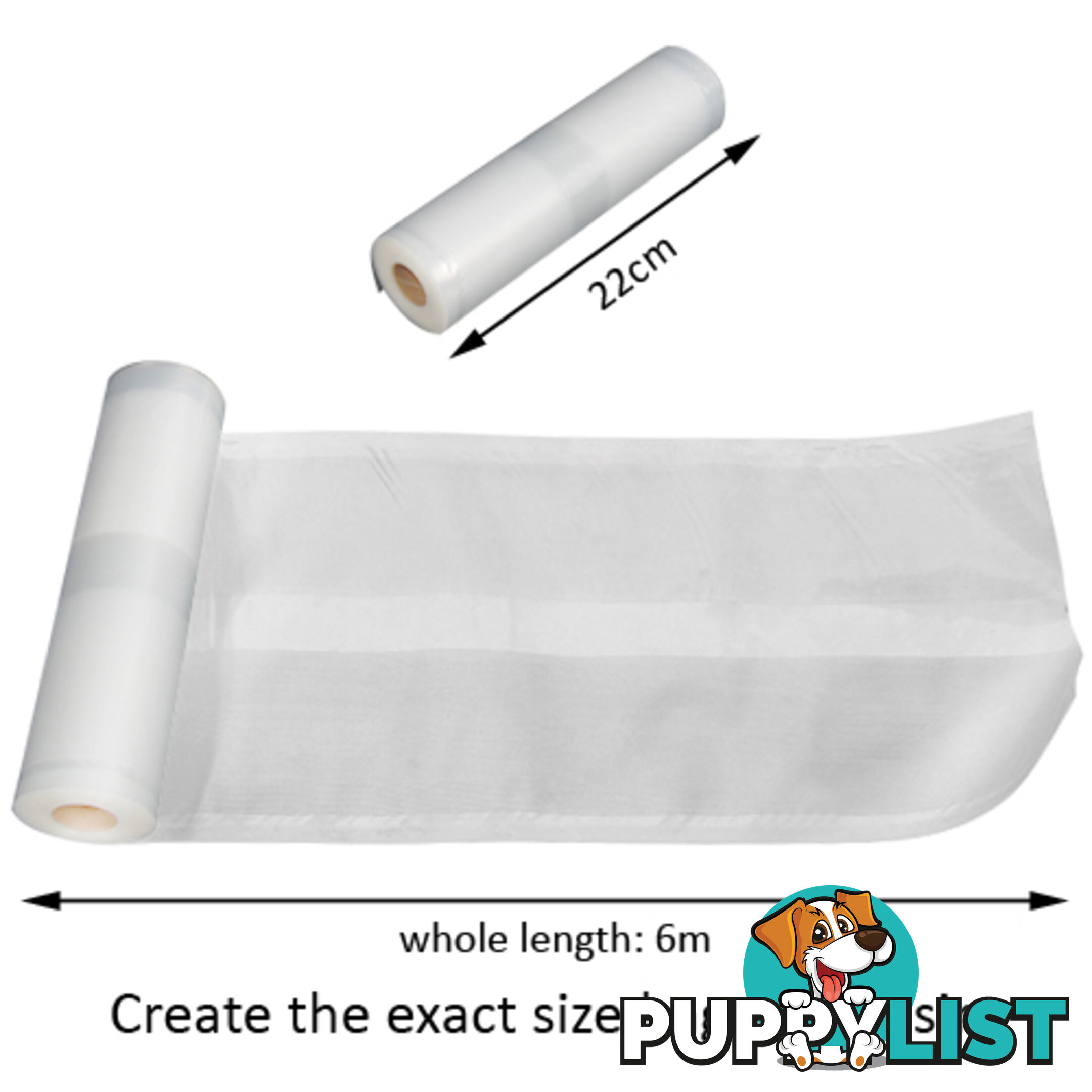 Set of 2 Vacuum Food Sealer Storage Roll 6m x 22cm