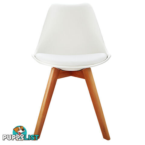 Set of 4 Dining Chair PU White