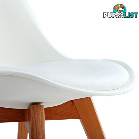 Set of 4 Dining Chair PU White