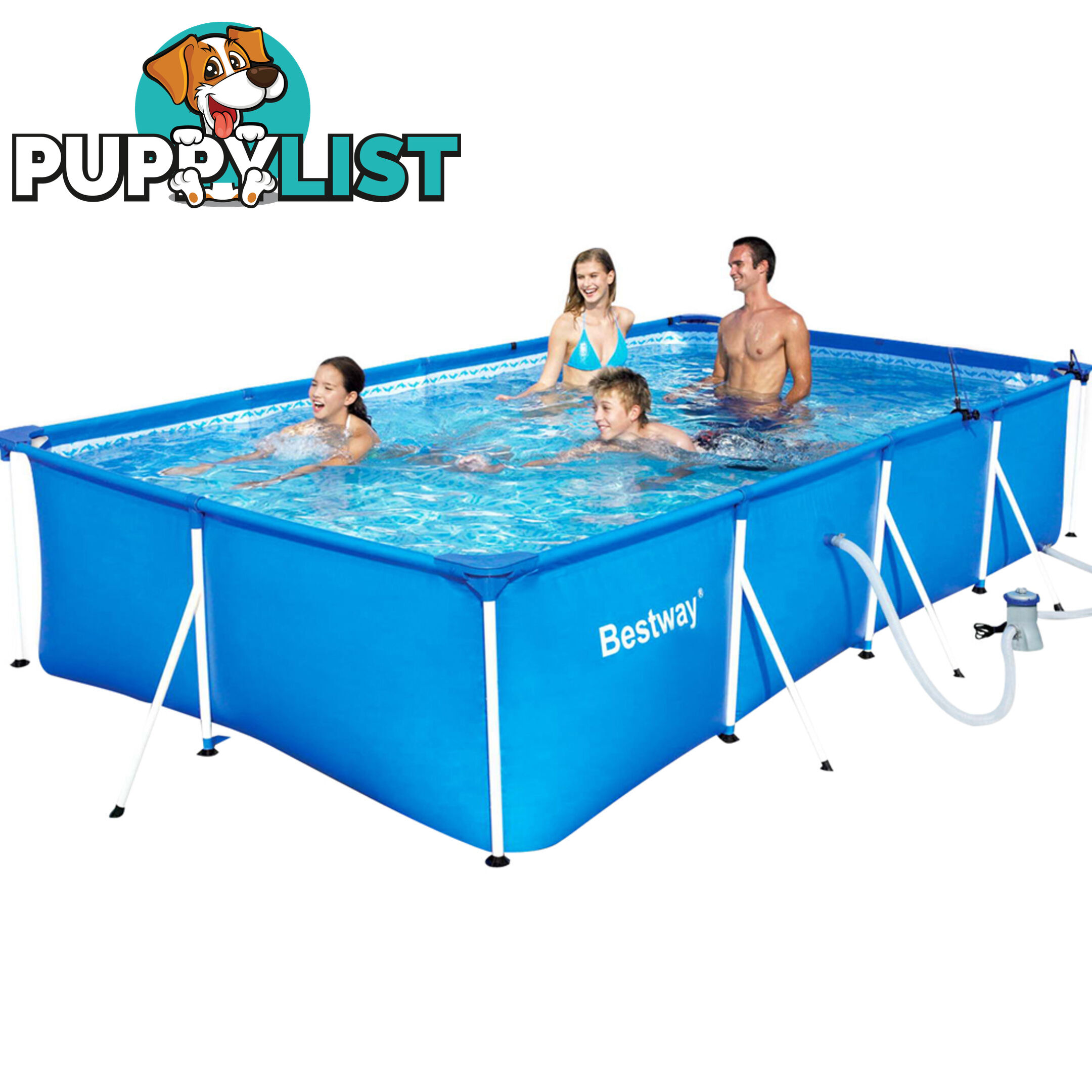 Bestway Steel Frame Above Ground Swimming Pool Blue