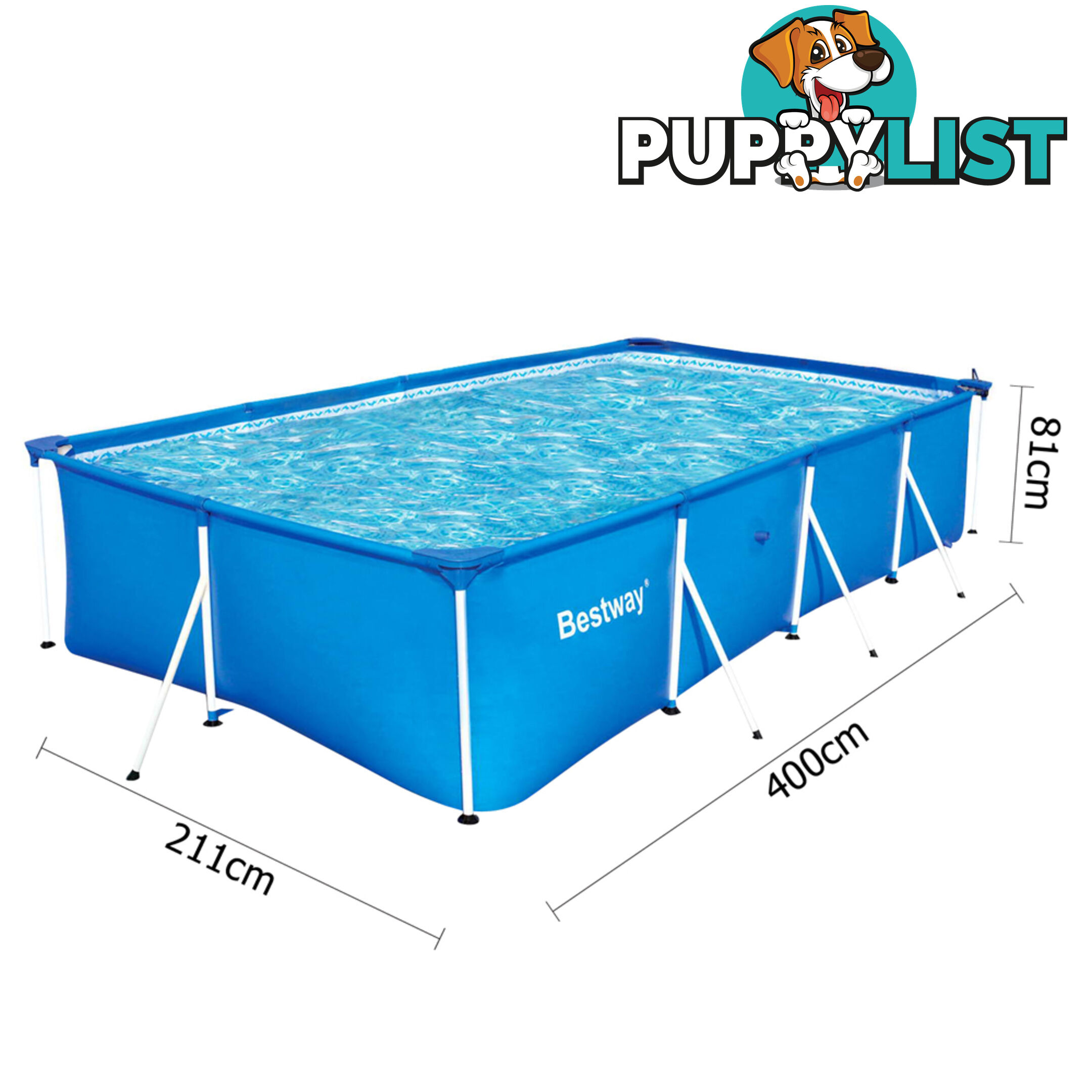 Bestway Steel Frame Above Ground Swimming Pool Blue