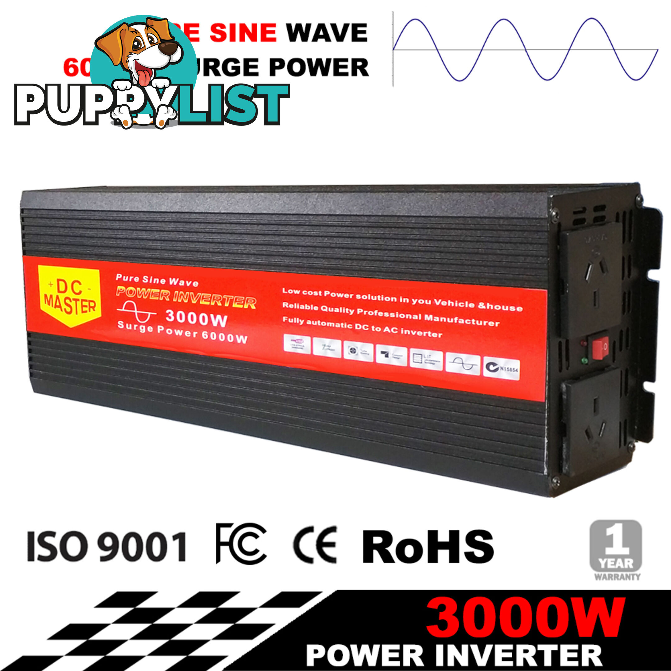 PURE SINE WAVE 3000W MAX 6000W 12V-240V POWER INVERTER CAR CARAVAN CAMPING BOAT