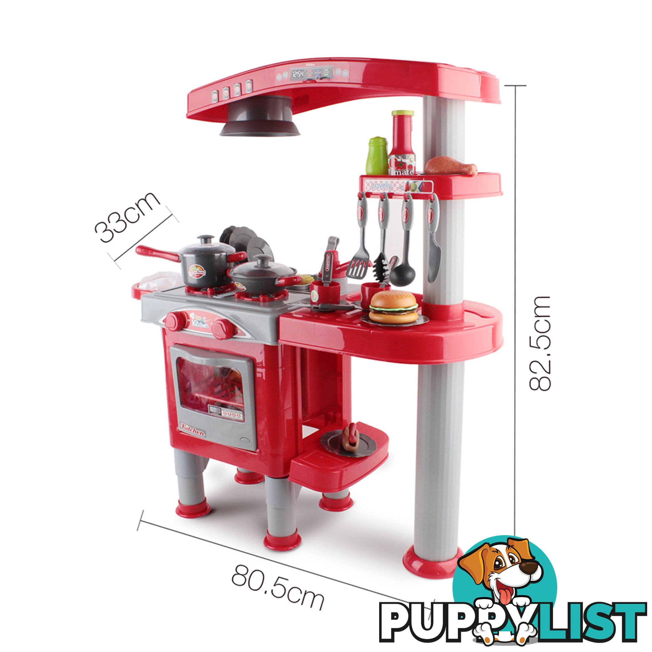 Kitchen Pretend Play Set Red