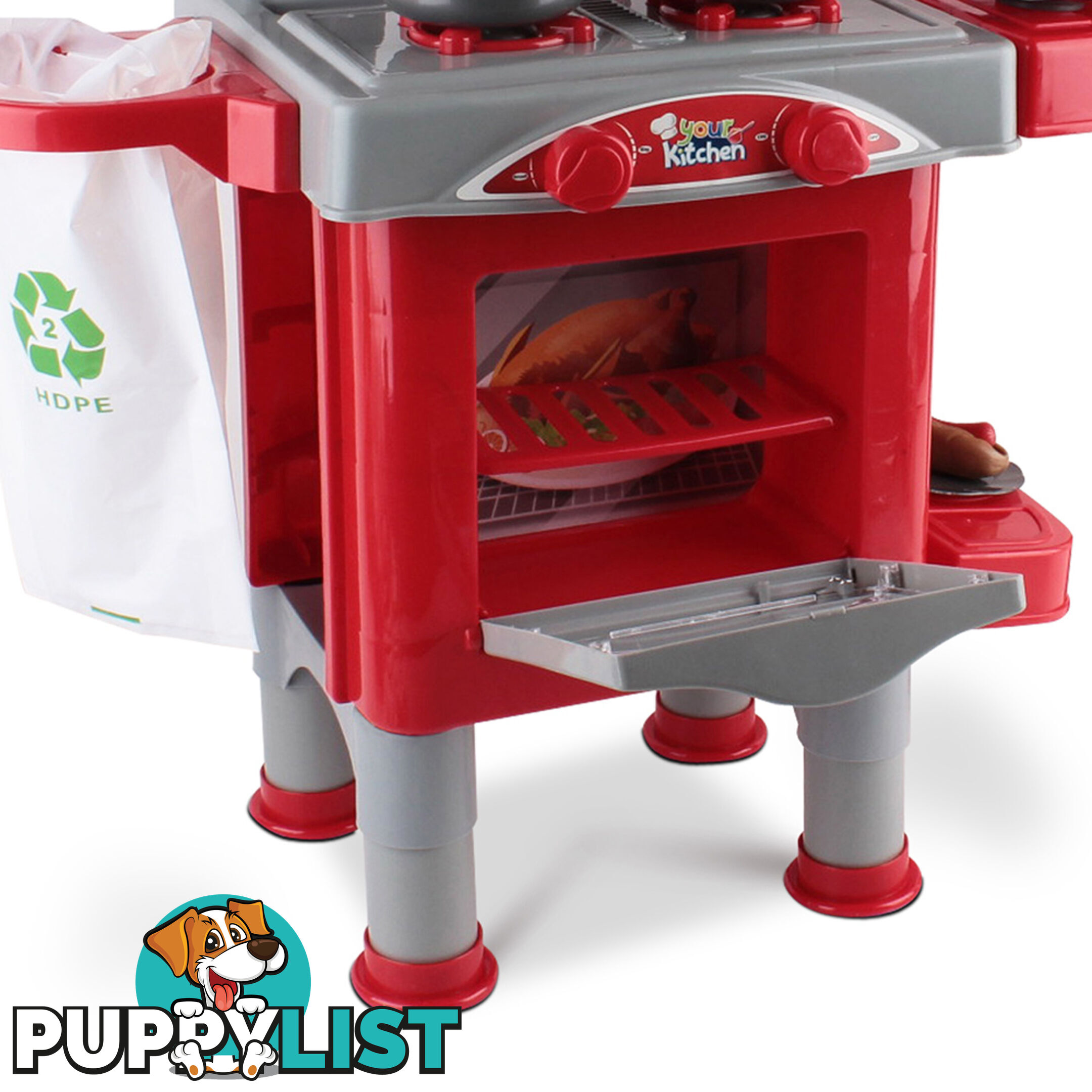 Kitchen Pretend Play Set Red