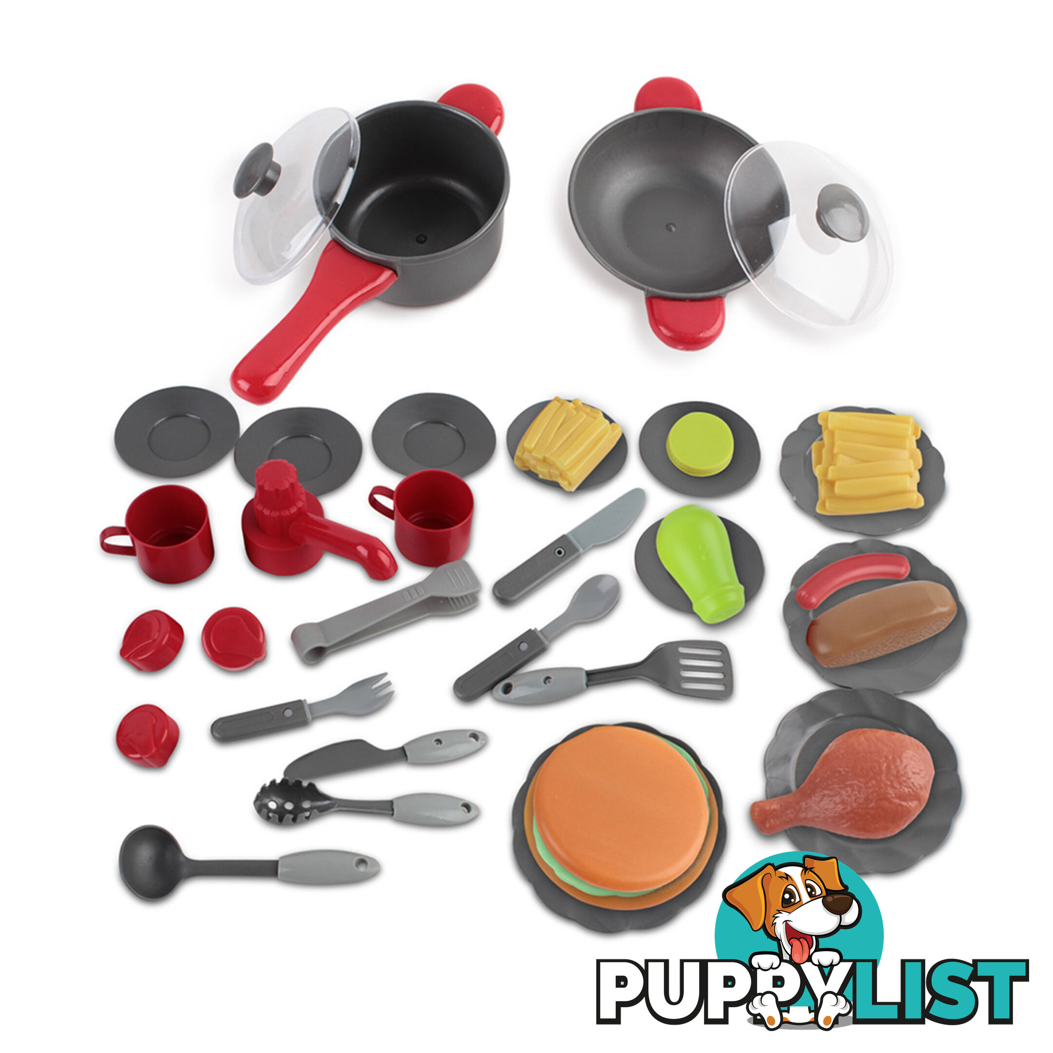 Kitchen Pretend Play Set Red