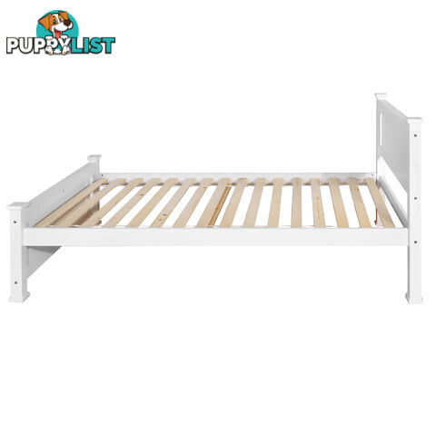 Wooden Bed Frame Pine Wood King Single White