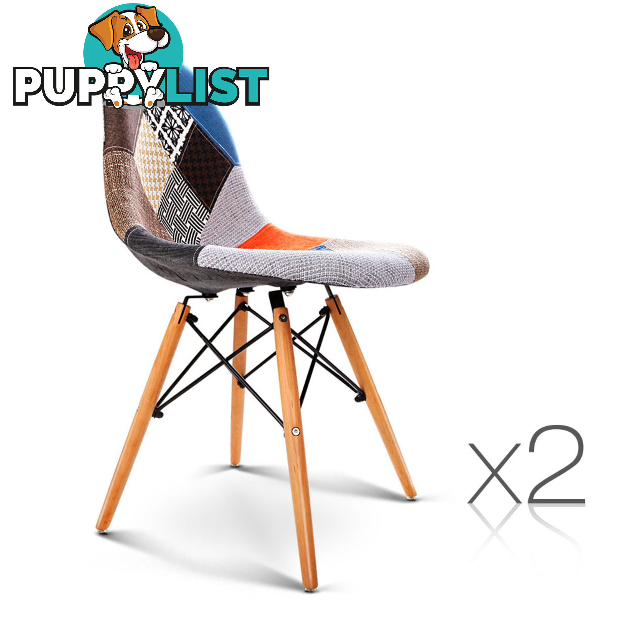 Set of 2 Dining Chair Fabric