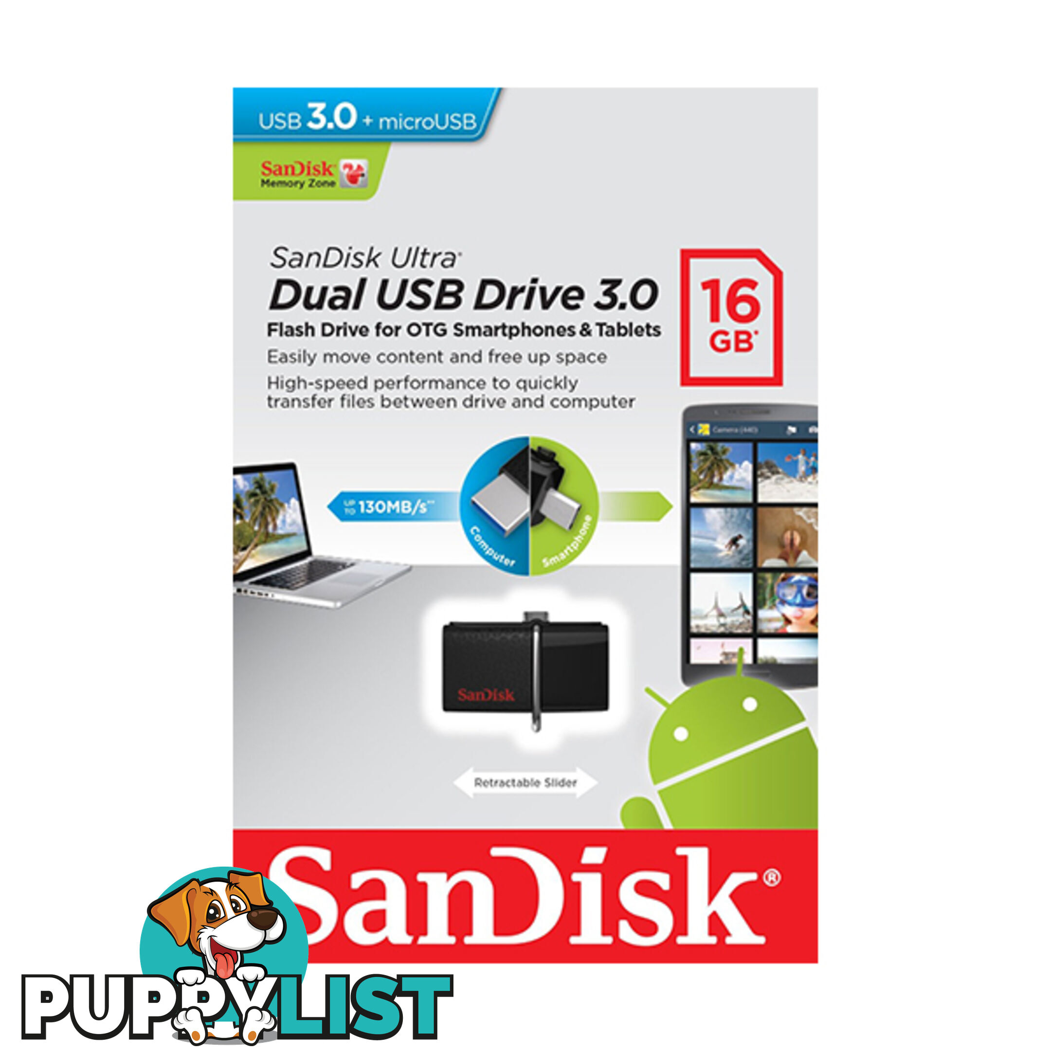 Sandisk SDDD2-016G OTG-16G Ultra Dual USB 3.0 Pen Drive