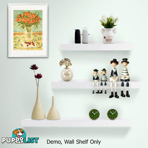 3 pcs Wall Floating Shelf Set Bookshelf Display White