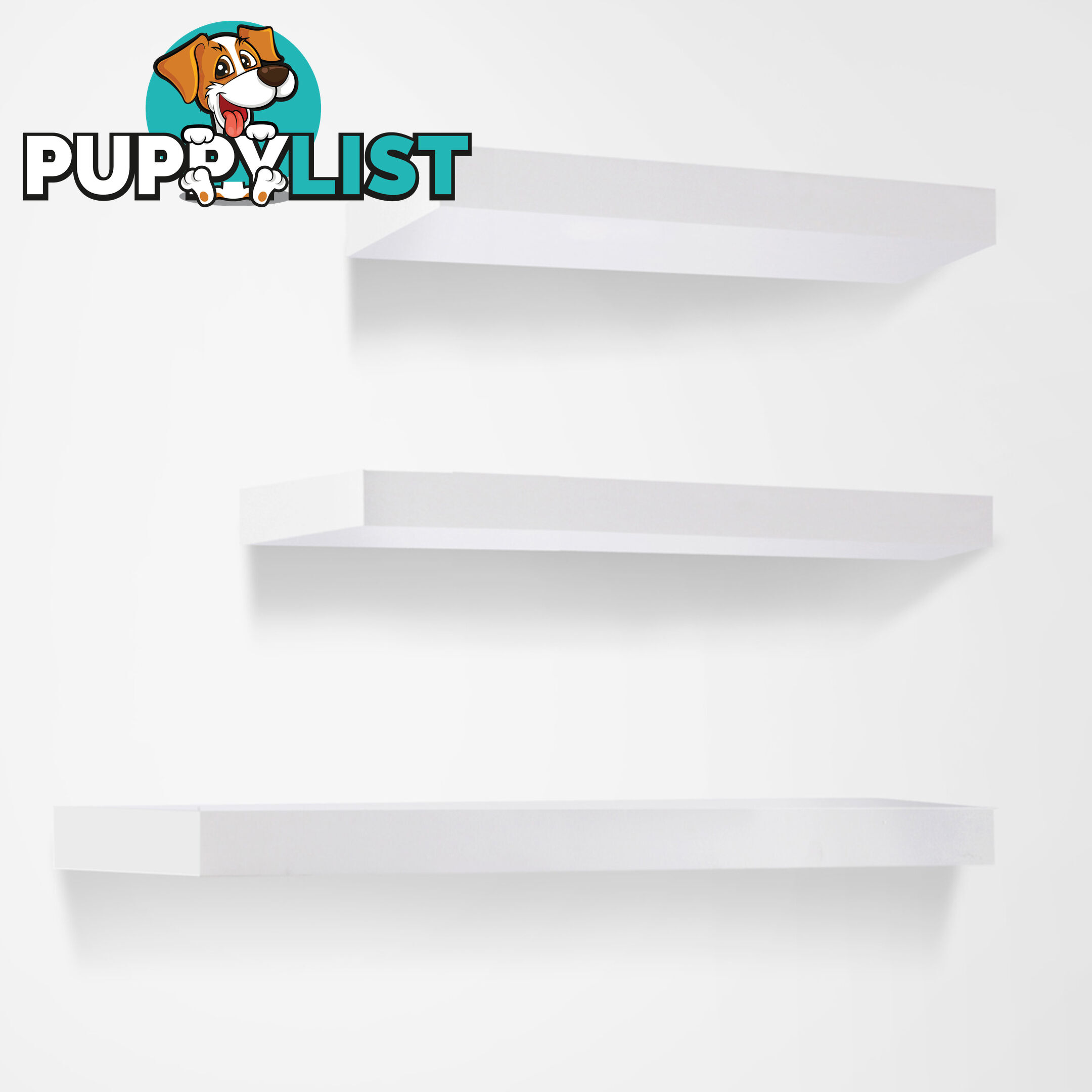 3 pcs Wall Floating Shelf Set Bookshelf Display White