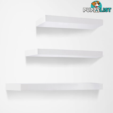 3 pcs Wall Floating Shelf Set Bookshelf Display White