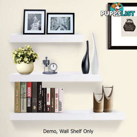 3 pcs Wall Floating Shelf Set Bookshelf Display White