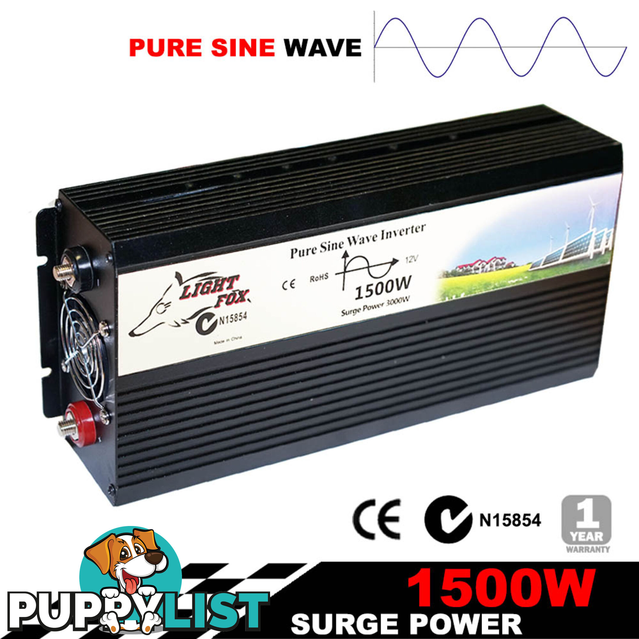 PURE SINE WAVE 1500W MAX 3000W 12V-240V POWER INVERTER CAR CARAVAN CAMPING BOAT