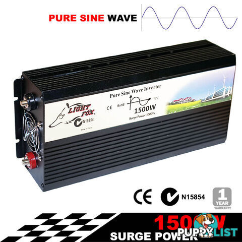 PURE SINE WAVE 1500W MAX 3000W 12V-240V POWER INVERTER CAR CARAVAN CAMPING BOAT