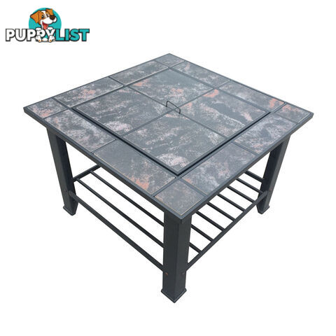 Outdoor Fire Pit BBQ Table Grill Fireplace w/ Table Lid