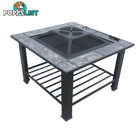 Outdoor Fire Pit BBQ Table Grill Fireplace w/ Table Lid