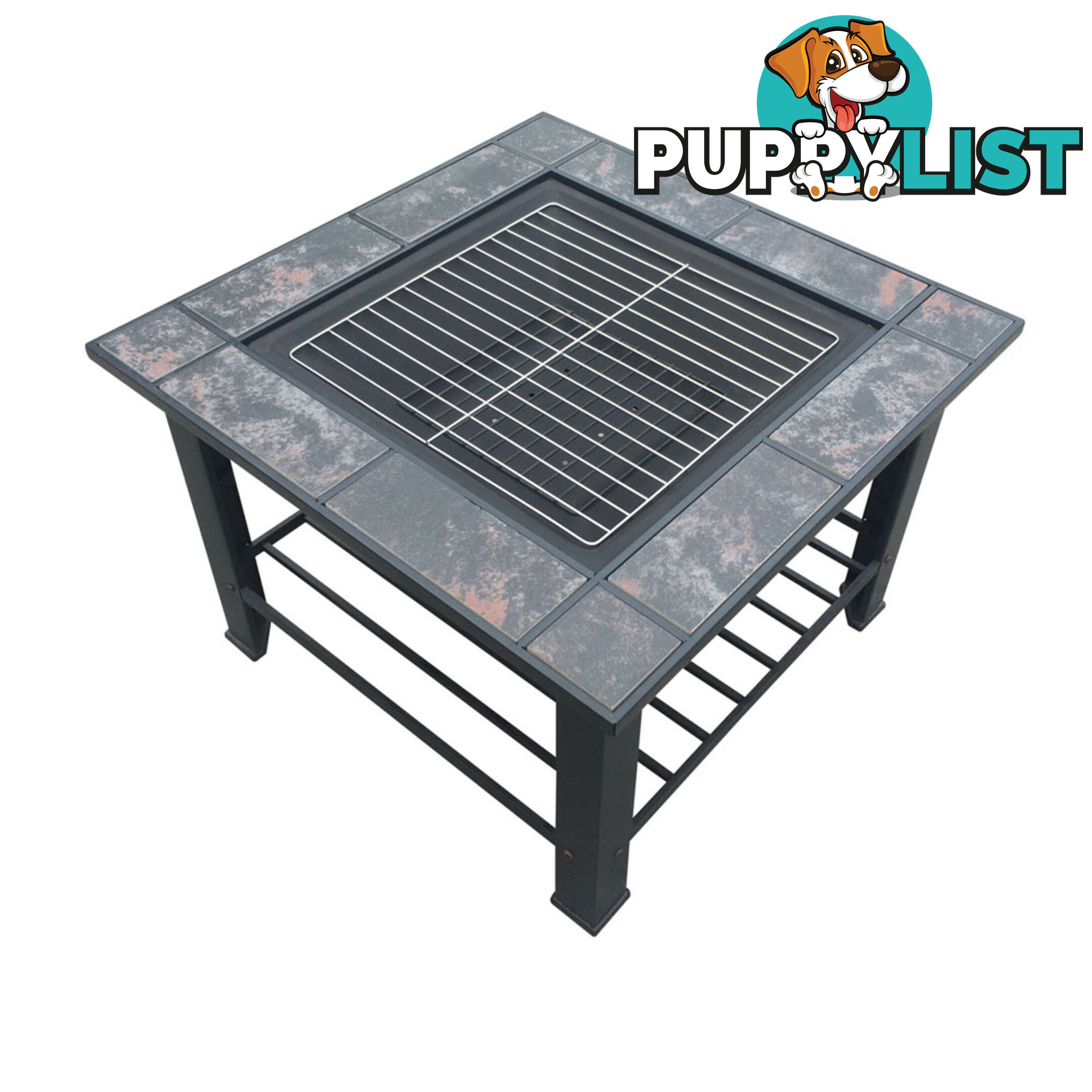 Outdoor Fire Pit BBQ Table Grill Fireplace w/ Table Lid