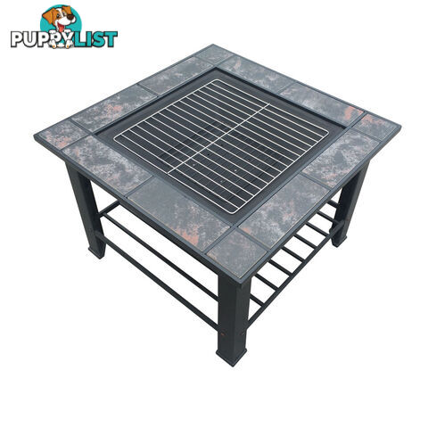 Outdoor Fire Pit BBQ Table Grill Fireplace w/ Table Lid