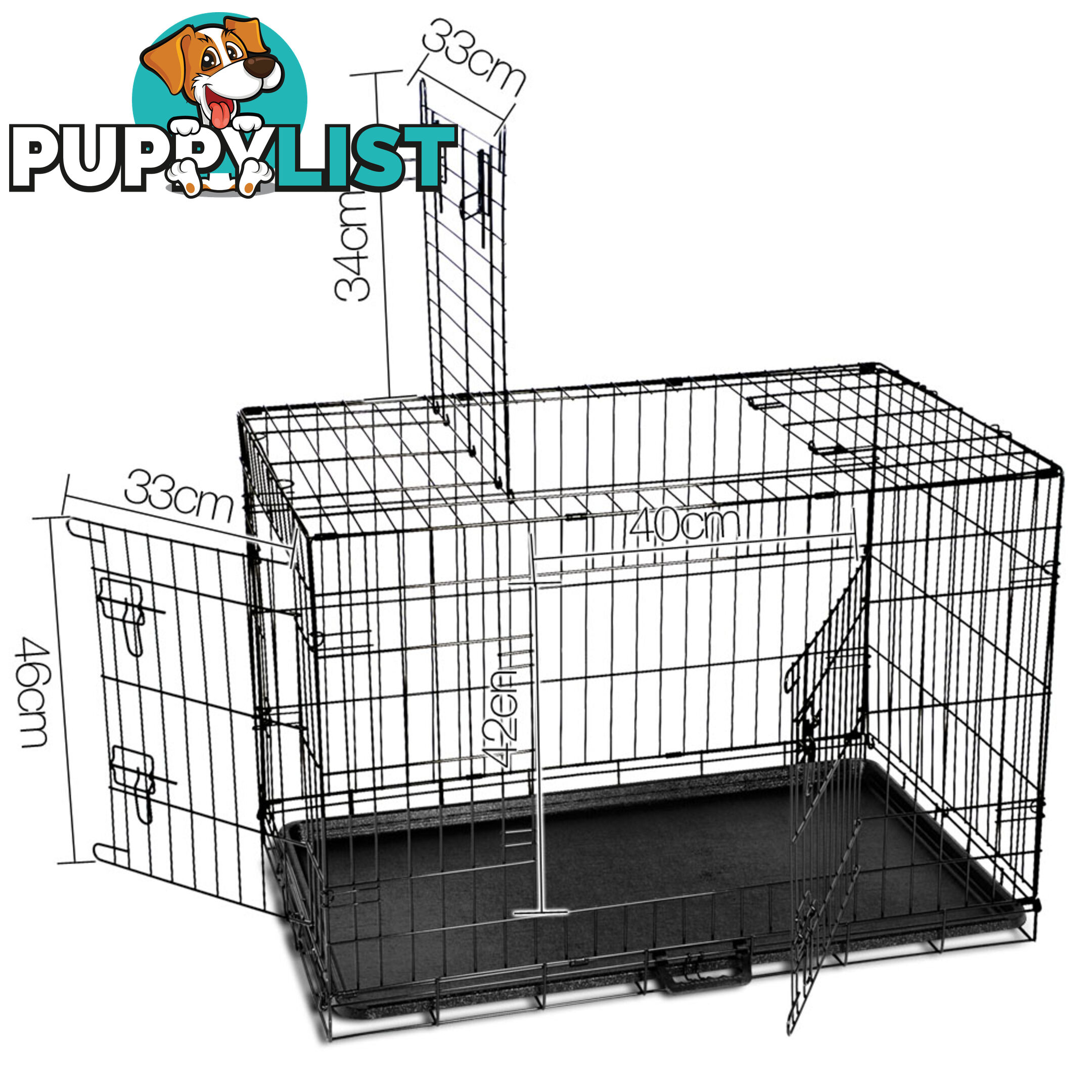 Metal Collapsible Dog Cage 36IN