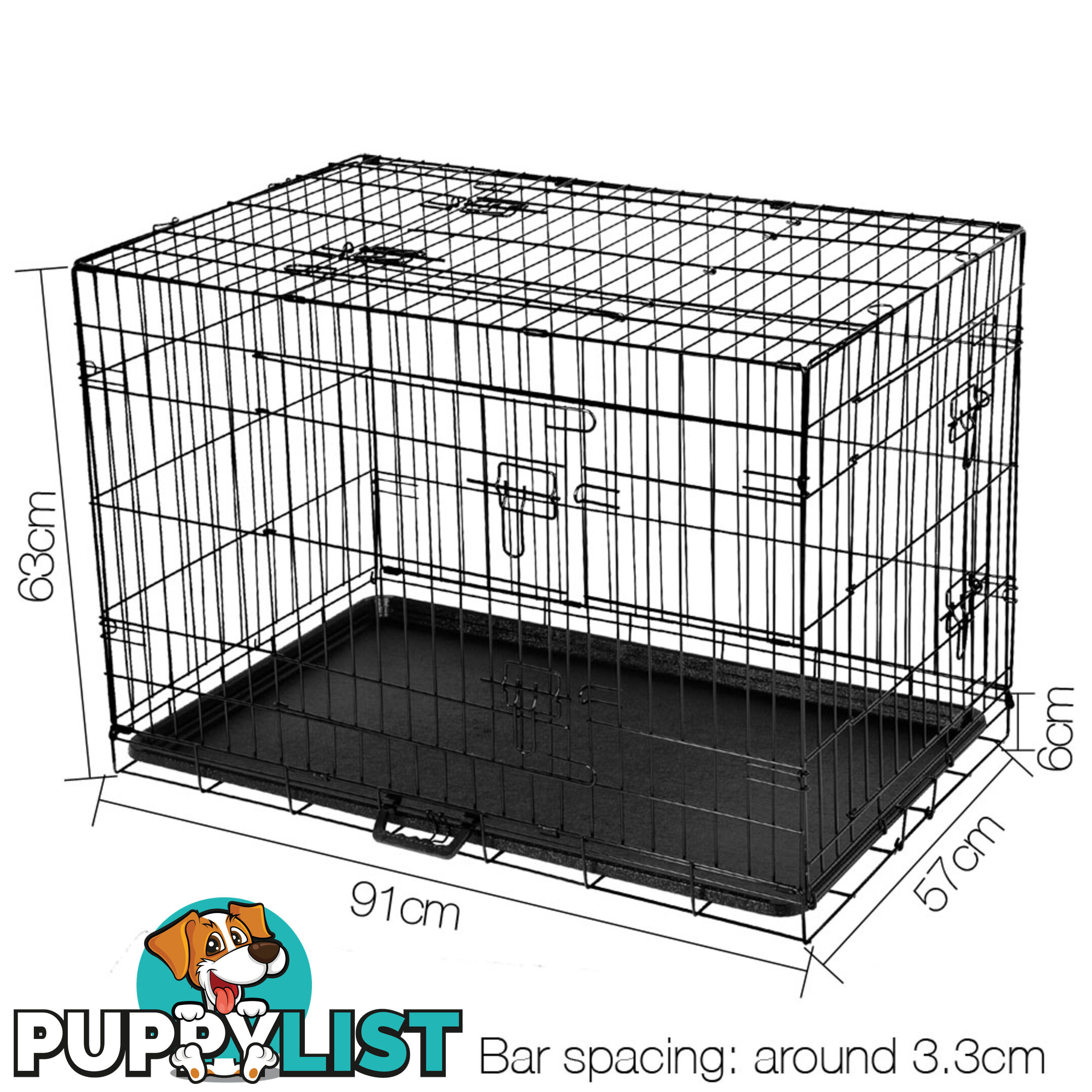 Metal Collapsible Dog Cage 36IN