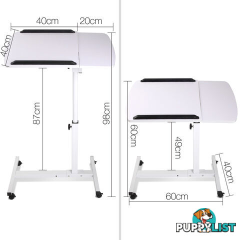 Rotating Mobile Laptop Adjustable Desk White