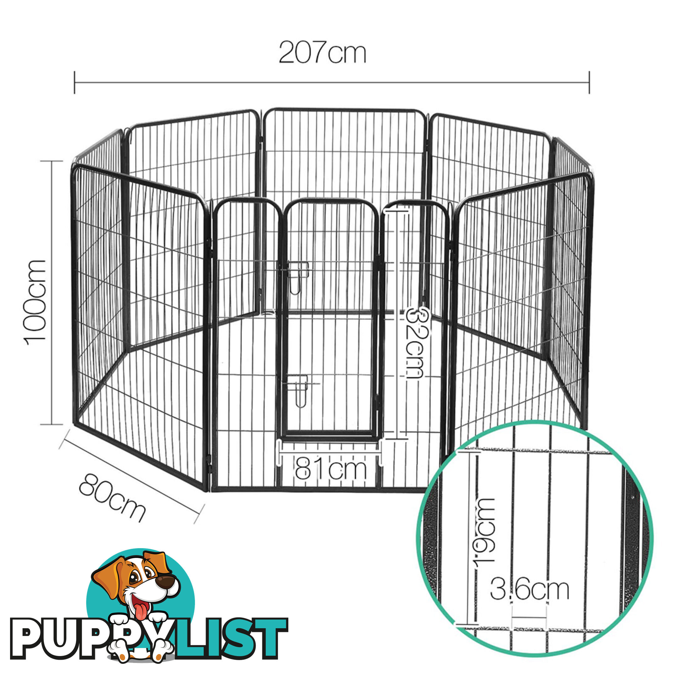 Adjustable 8 Panel Pet Playpen