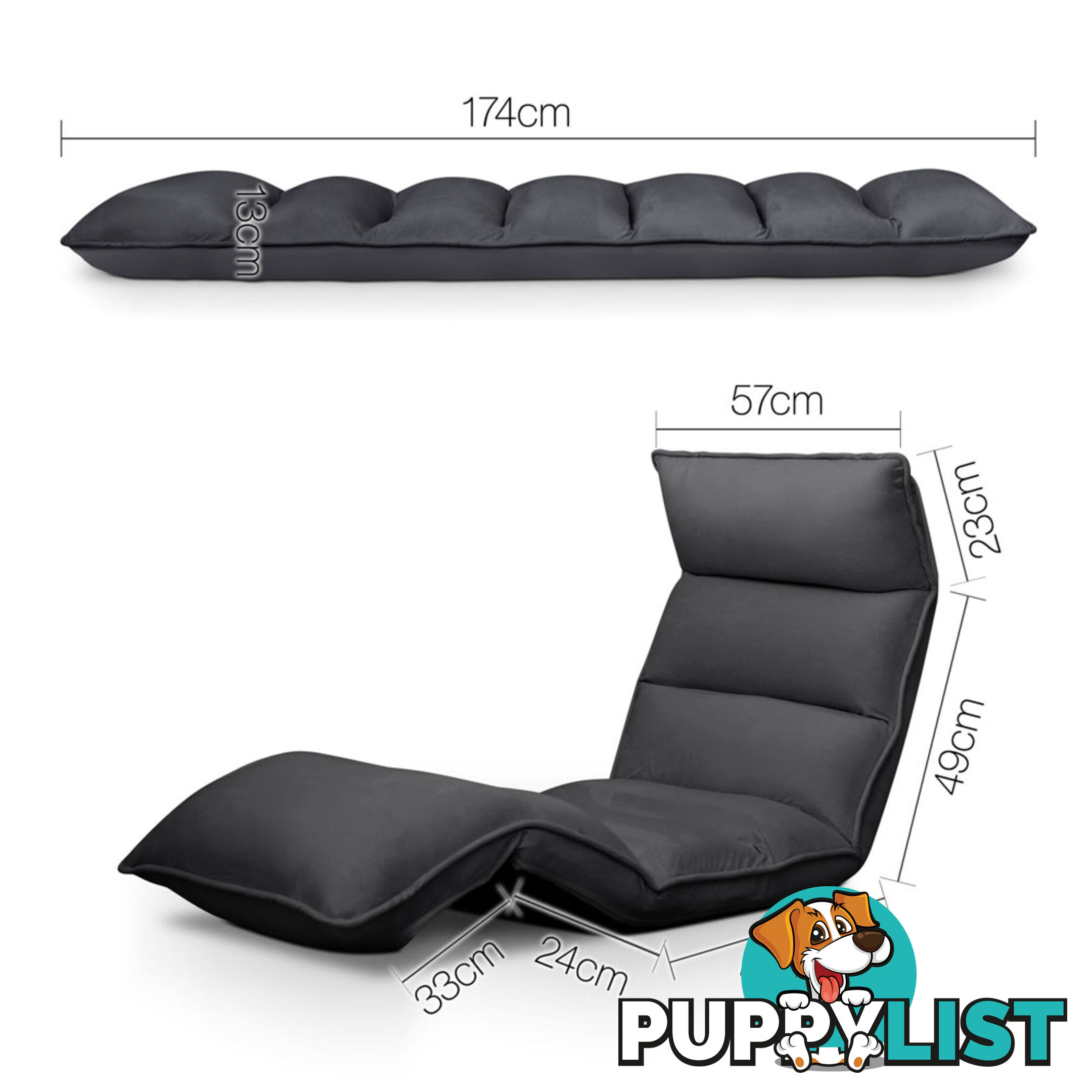 Lounge Sofa Chair - 375 Adjustable Angles _ÑÐ Charcoal