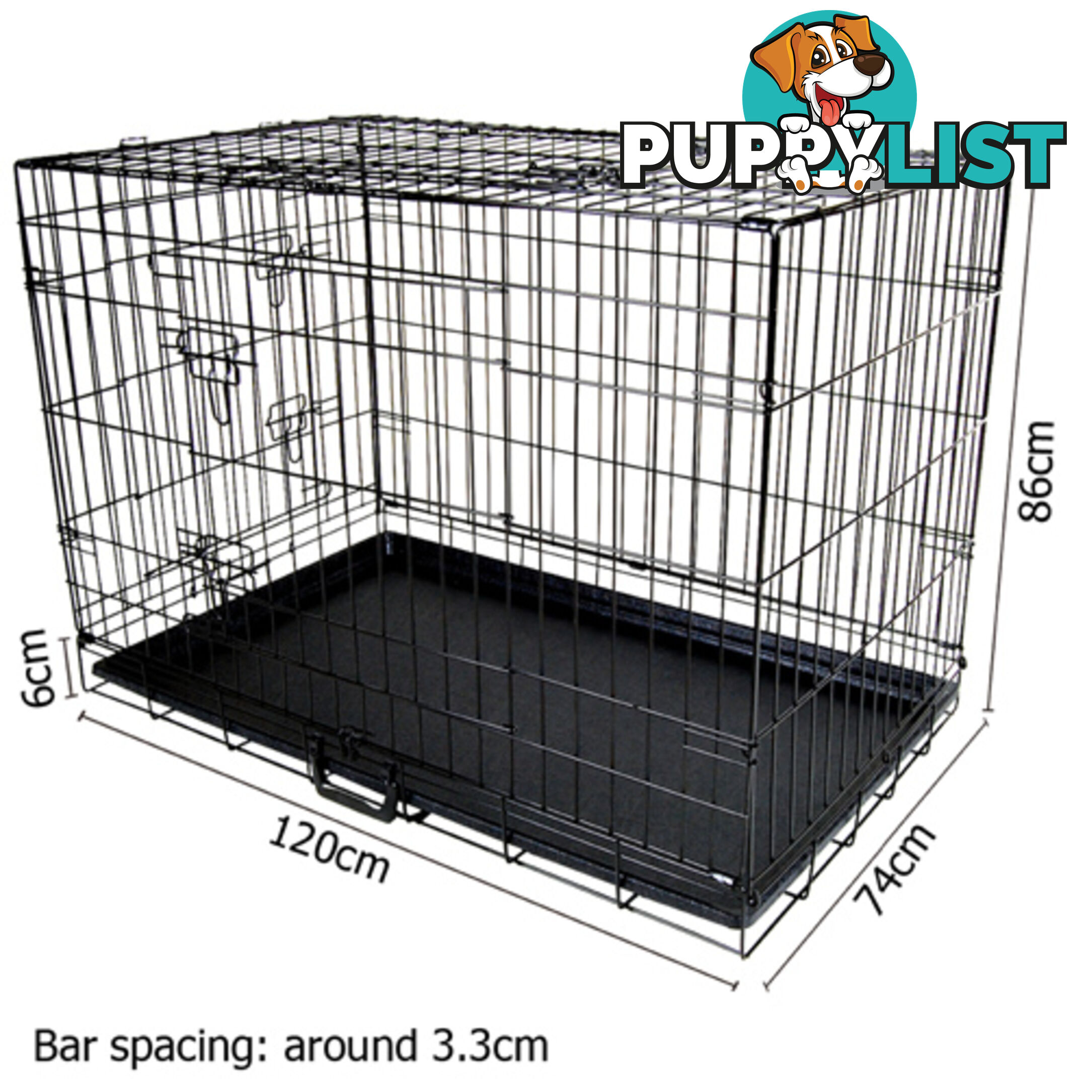 48 Inch Metal Collapsible Dog Cage