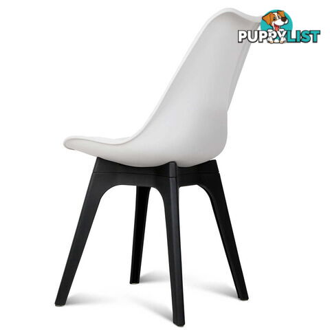 Set of 4 Replica Eames DSW PU Leather Chair White