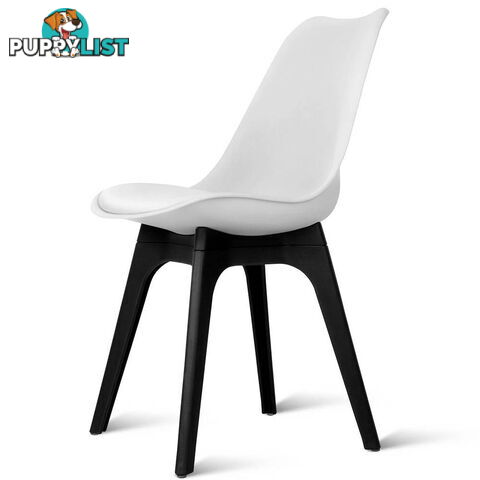 Set of 4 Replica Eames DSW PU Leather Chair White