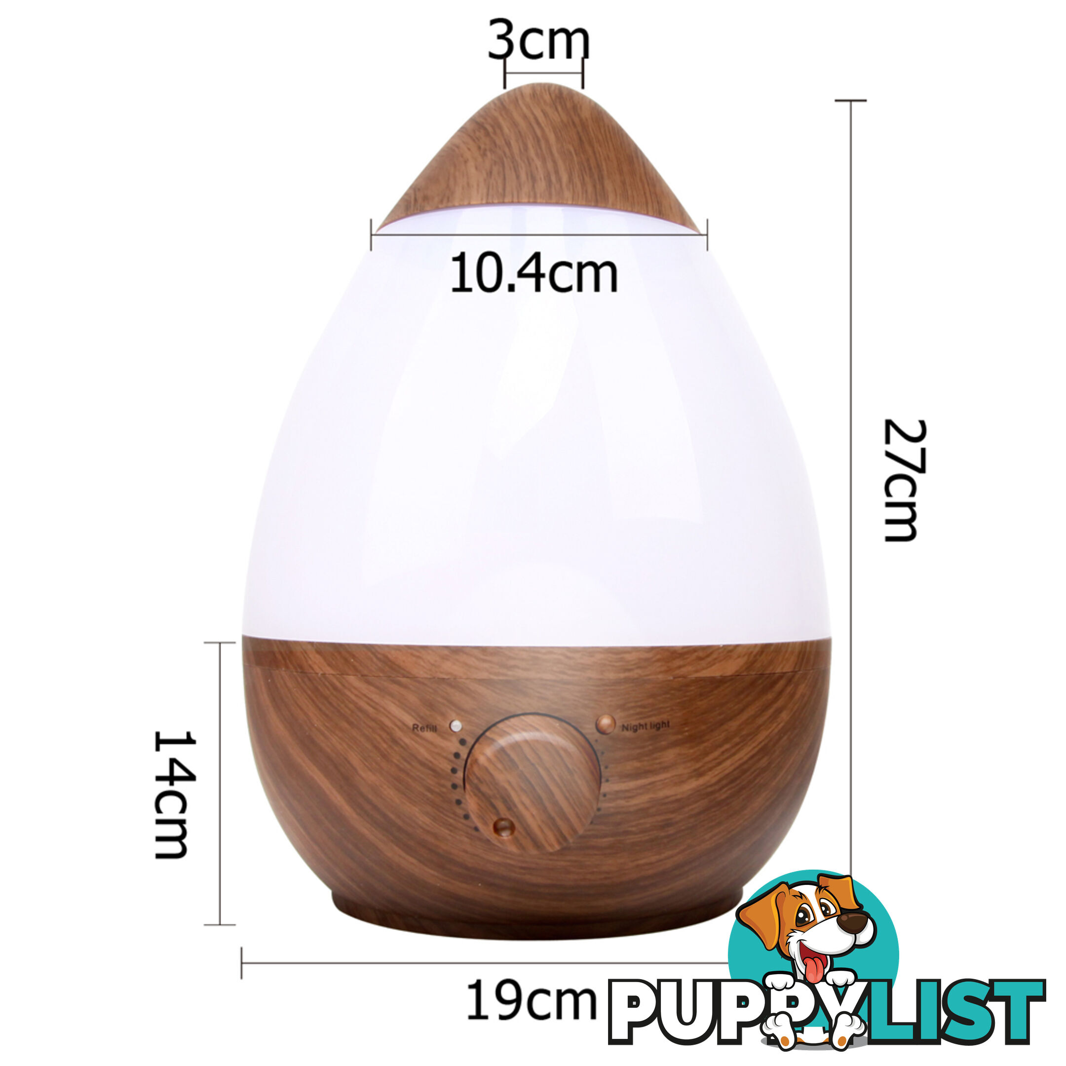 Ultrasonic Cool Mist Air Humidifier 2.3L Dark Wood