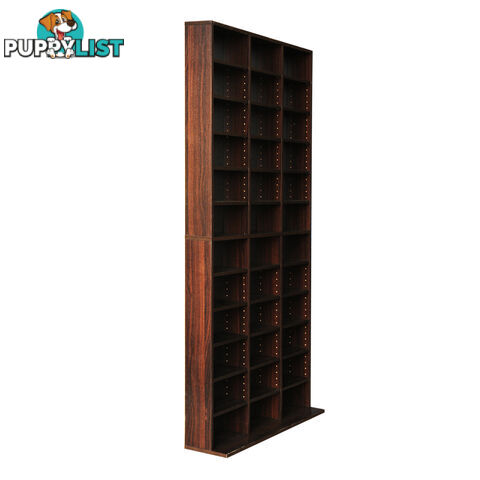 Adjustable CD DVD Book Storage Shelf Brown